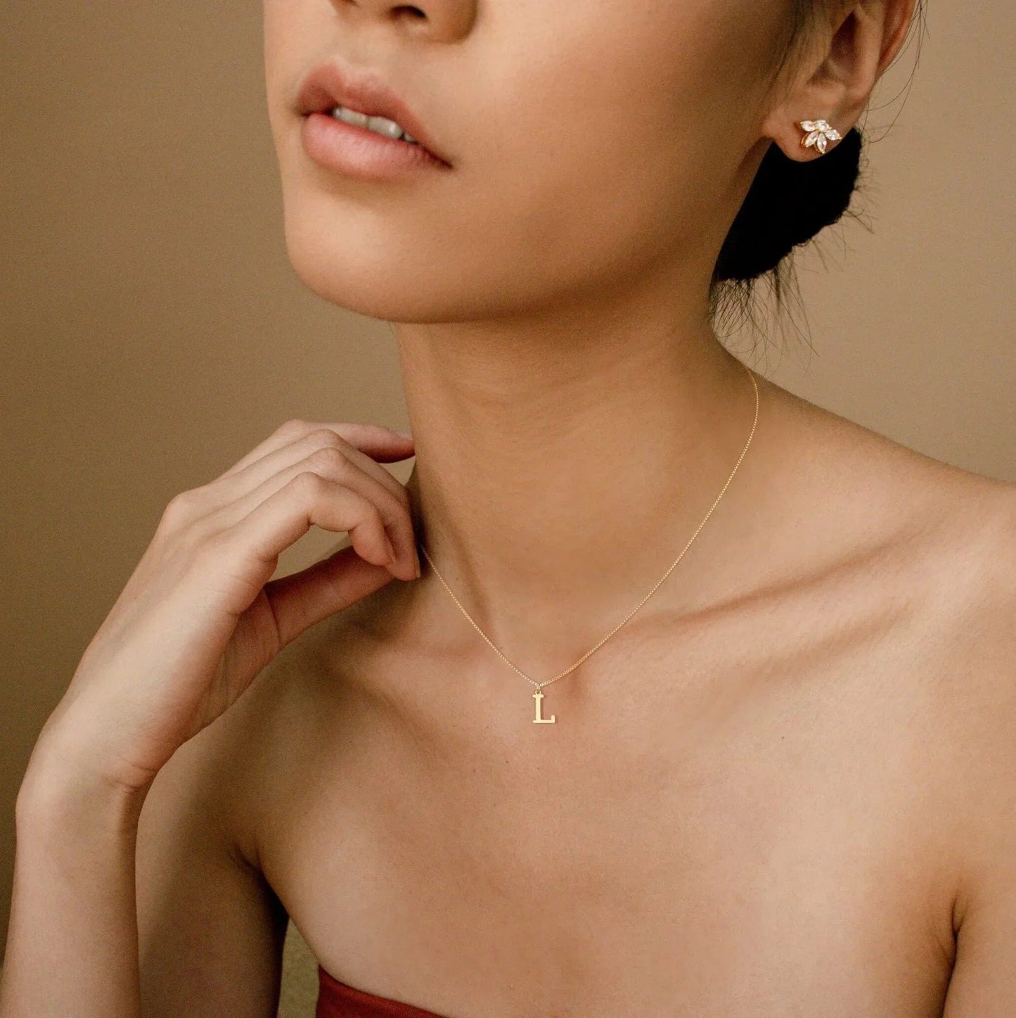 [Echo Fine]Therese Letter Initial Gold Necklace