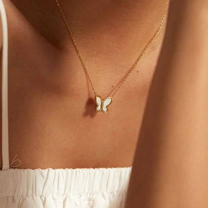 [Echo Fine]Flutterby Mother of Pearl Necklace