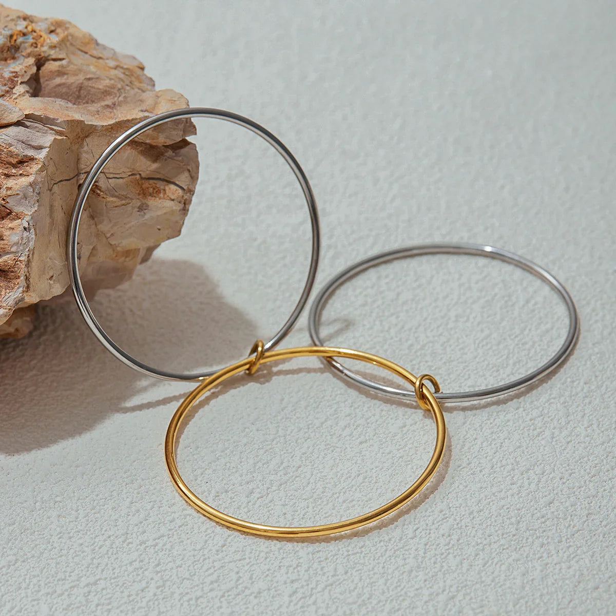 [Echo Fine]Romina Two Tone Stacked Bracelet