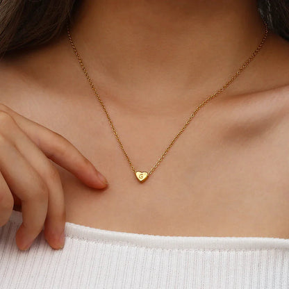 [Echo Fine]Heart Initial Gold Necklace