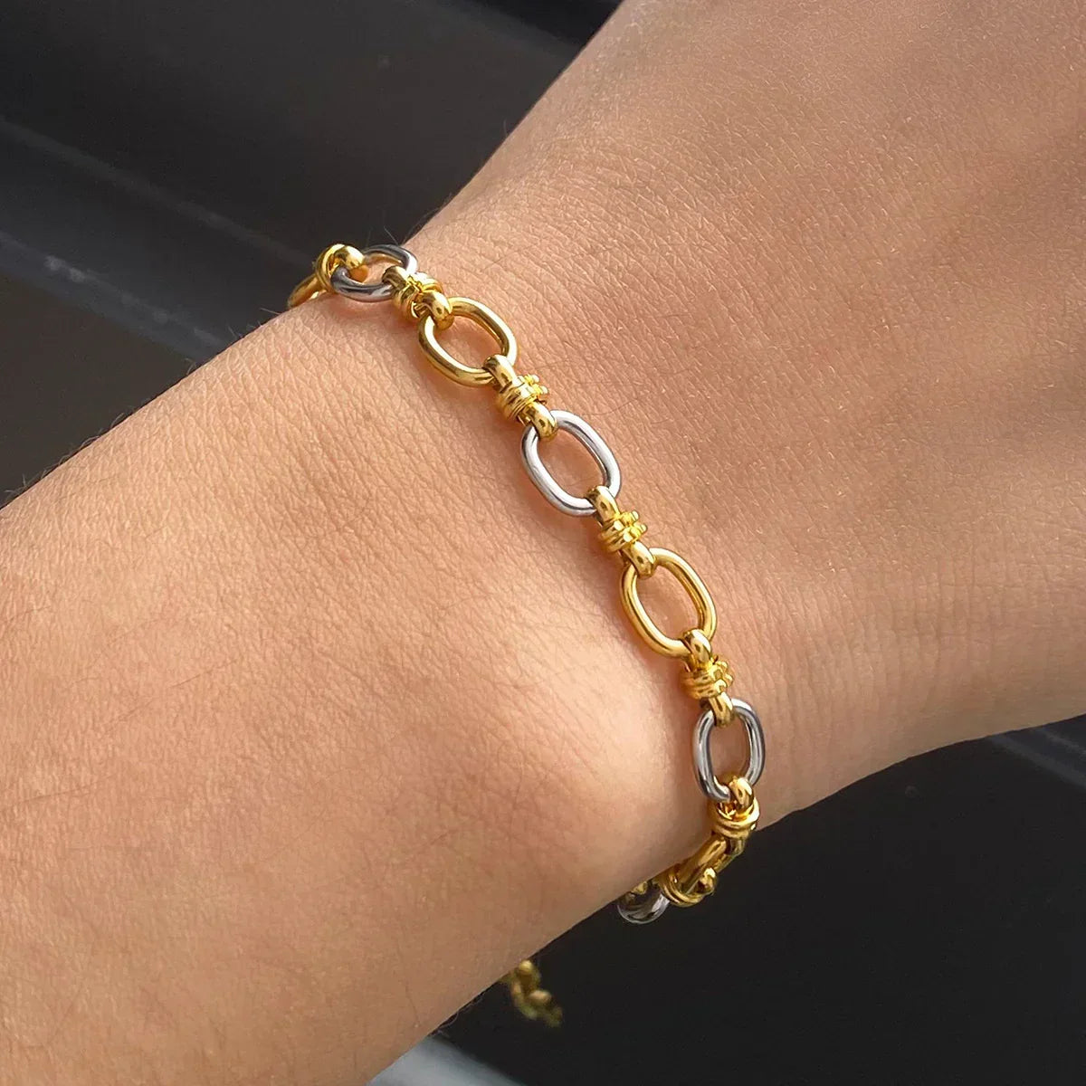 [Echo Fine]Addison Two Tone Gold Bracelet