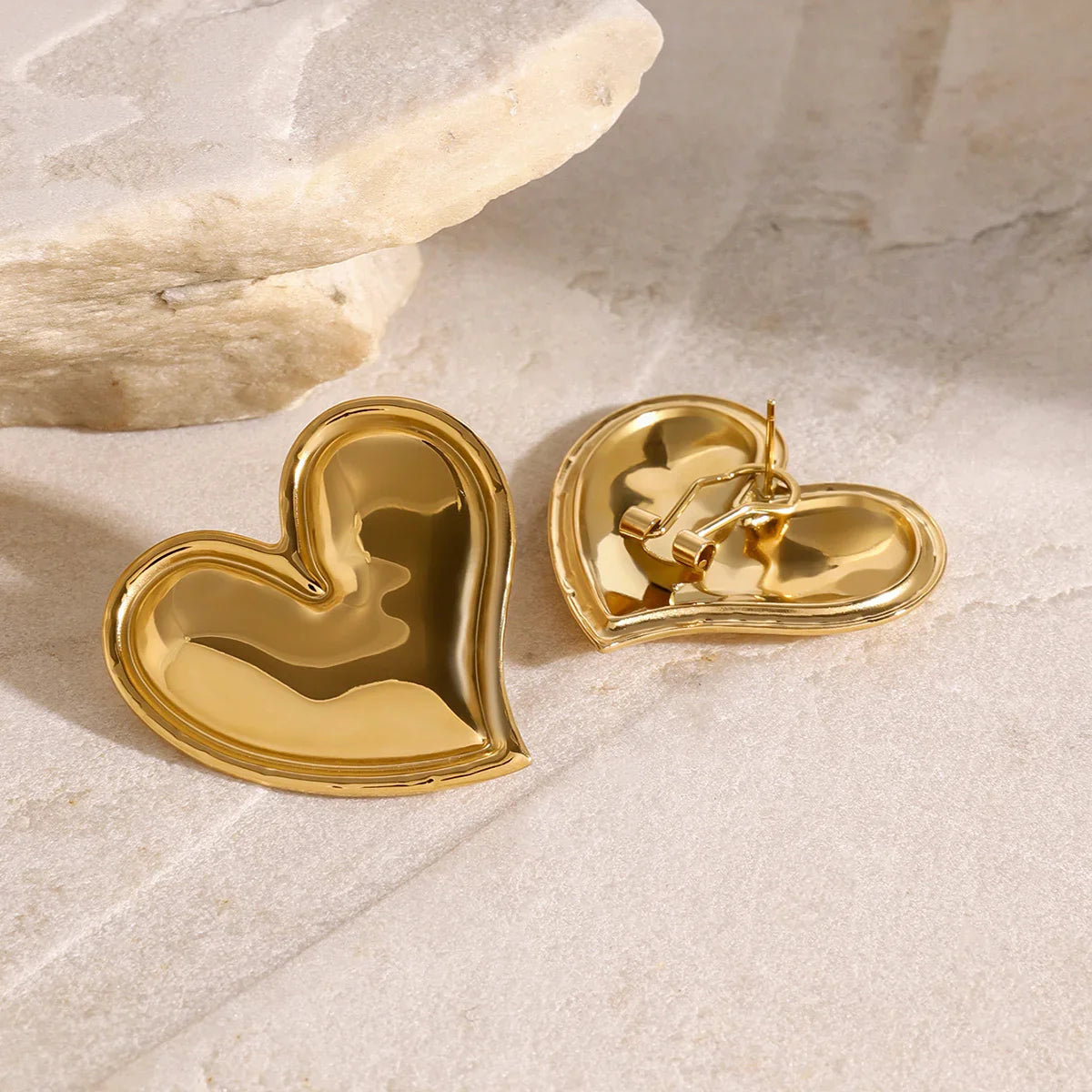 [Echo Fine]Liora Gold Heart Earrings