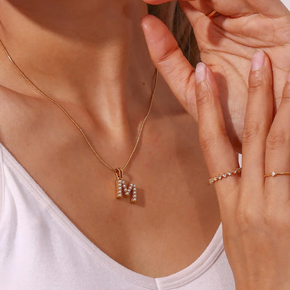 [Echo Fine]Augustine Initial Letter Pearl Necklace