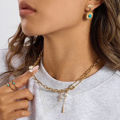 [Echo Fine]Zeraphine Diamond Pearl Gold Necklace