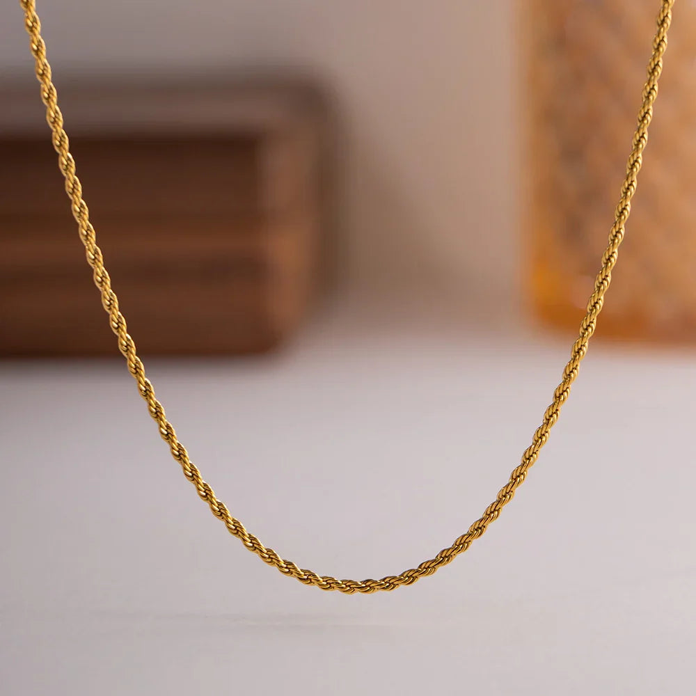 [Echo Fine]Calle Rope Chain Gold Necklace