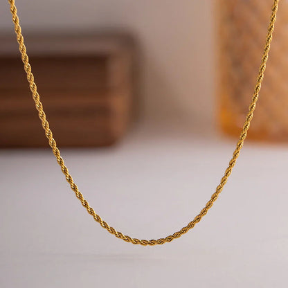 [Echo Fine]Calle Rope Chain Gold Necklace