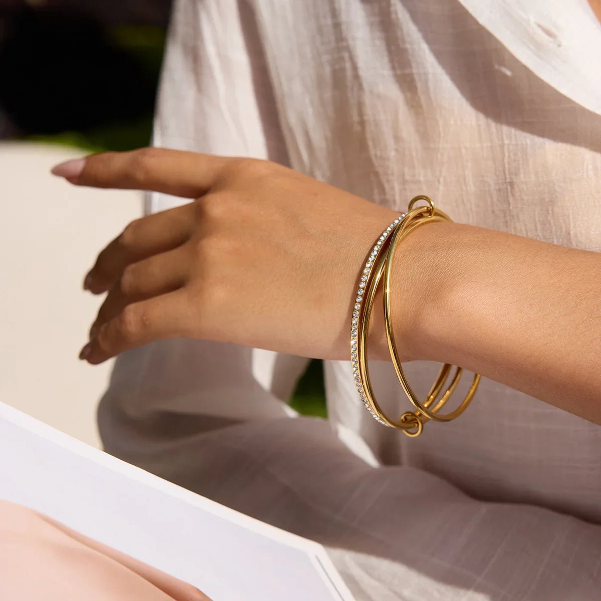 [Echo Fine]Quinley Stacked Diamond Bracelet