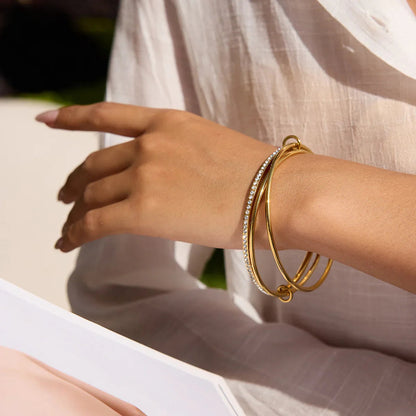 [Echo Fine]Quinley Stacked Diamond Bracelet