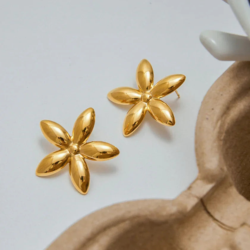 [Echo Fine]Monica Floral Gold Earrings