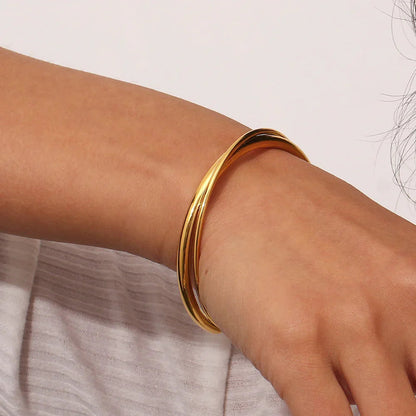 [Echo Fine]Rianne Layered Gold Bangle