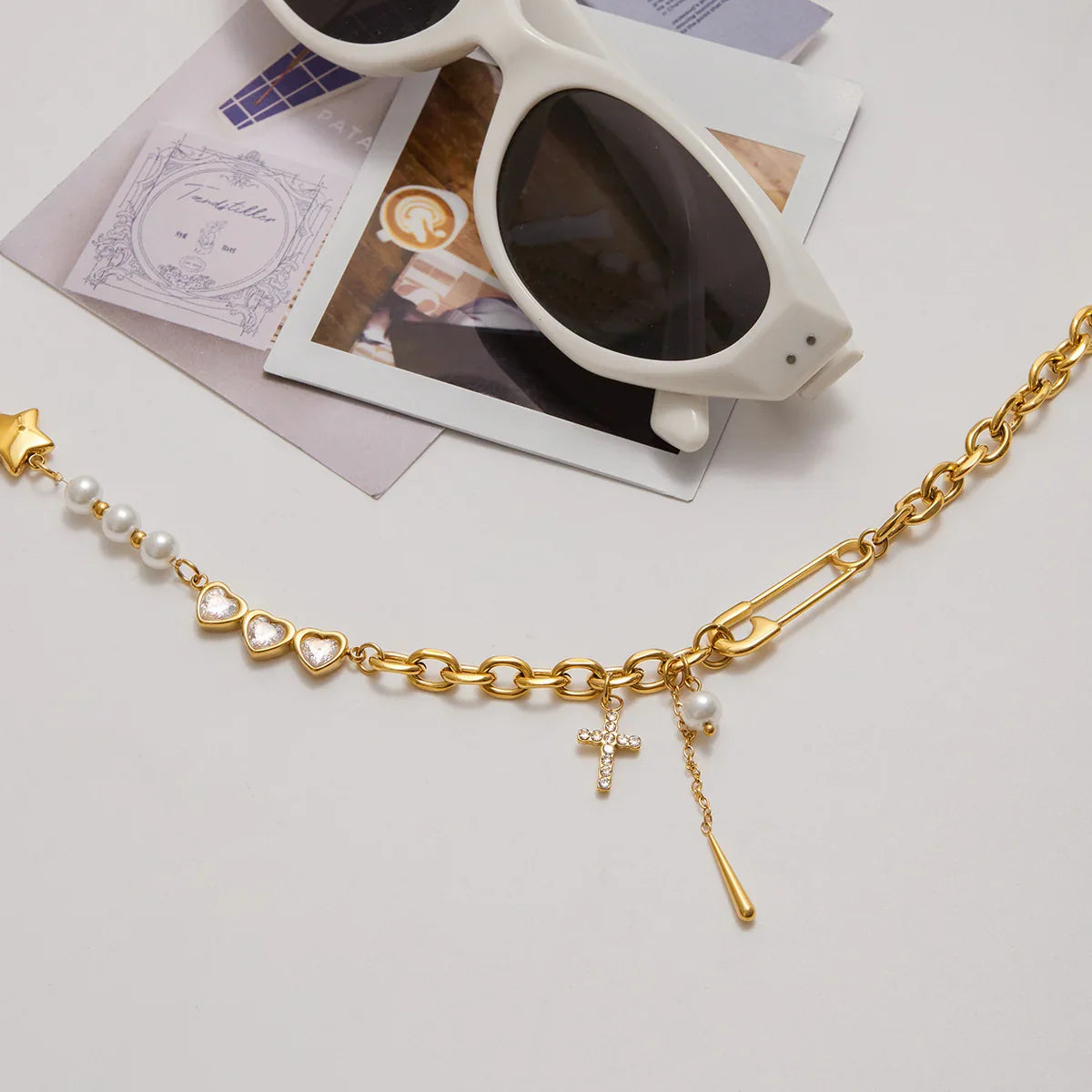 [Echo Fine]Zeraphine Diamond Pearl Gold Necklace