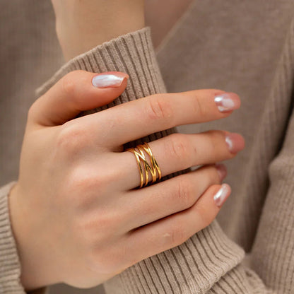 [Echo Fine]River Gold Ring