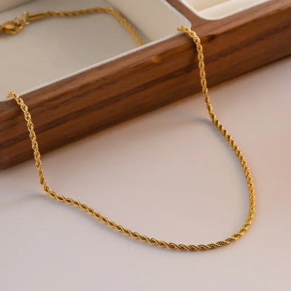[Echo Fine]Calle Rope Chain Gold Necklace