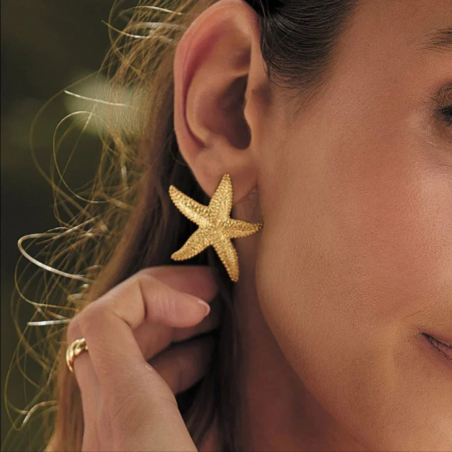 [Echo Fine]Serene Gold Starfish Earrings