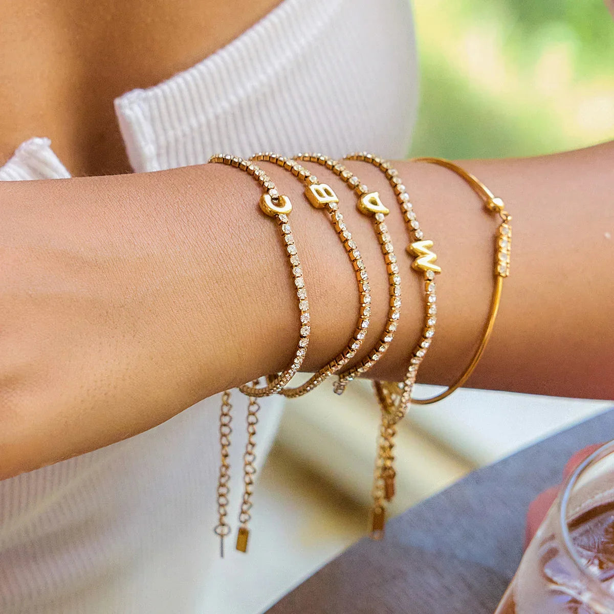 [Echo Fine]Avaria Bubble Letter Tennis Bracelet