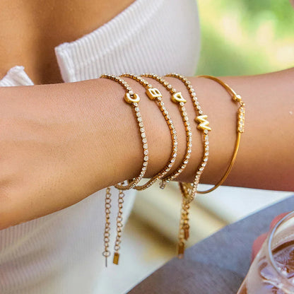 [Echo Fine]Avaria Bubble Letter Tennis Bracelet