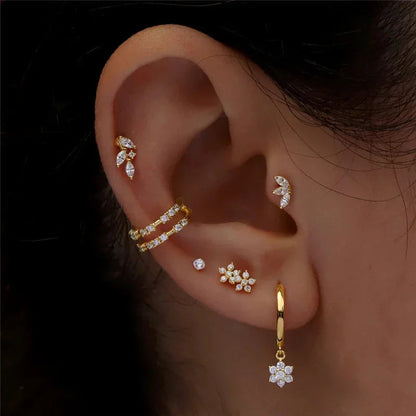 [Echo Fine]Trio Flat Back Diamond Stud