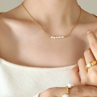 [Echo Fine]Fleur Freshwater Pearl Gold Necklace