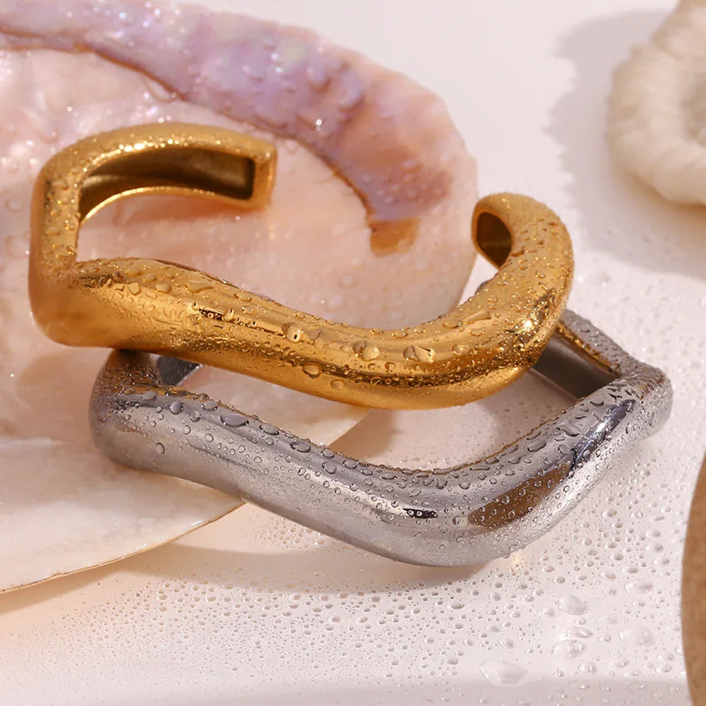 [Echo Fine]Zaria Asymmetrical Gold Bangle
