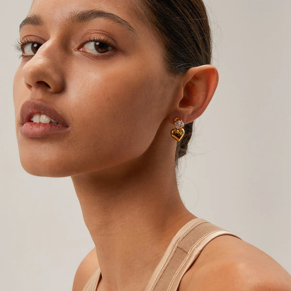 [Echo Fine]Emmeline Heart Gold Earrings