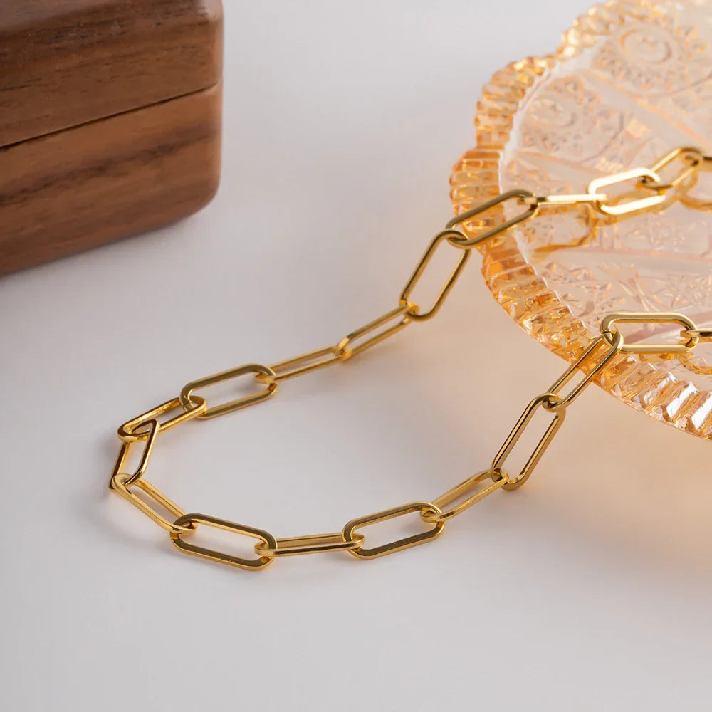 [Echo Fine]Ria Gold Paperclip Chain Necklace
