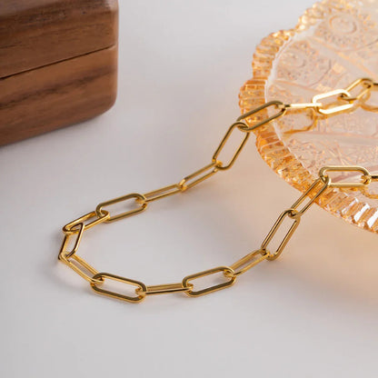 [Echo Fine]Ria Gold Paperclip Chain Necklace