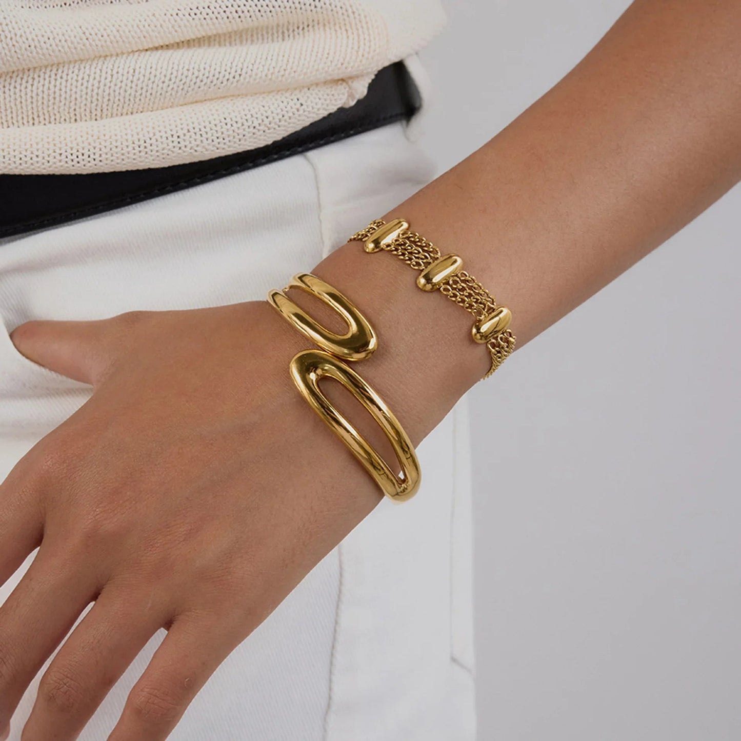 [Echo Fine]Kathleen Layered Chain Gold Bracelet