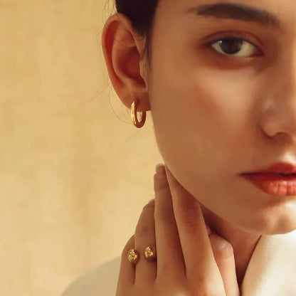 [Echo Fine]Bold Round Hoops