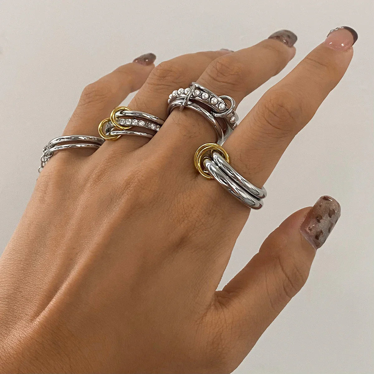 [Echo Fine]Mikayla Stacked Freshwater Pearl Ring