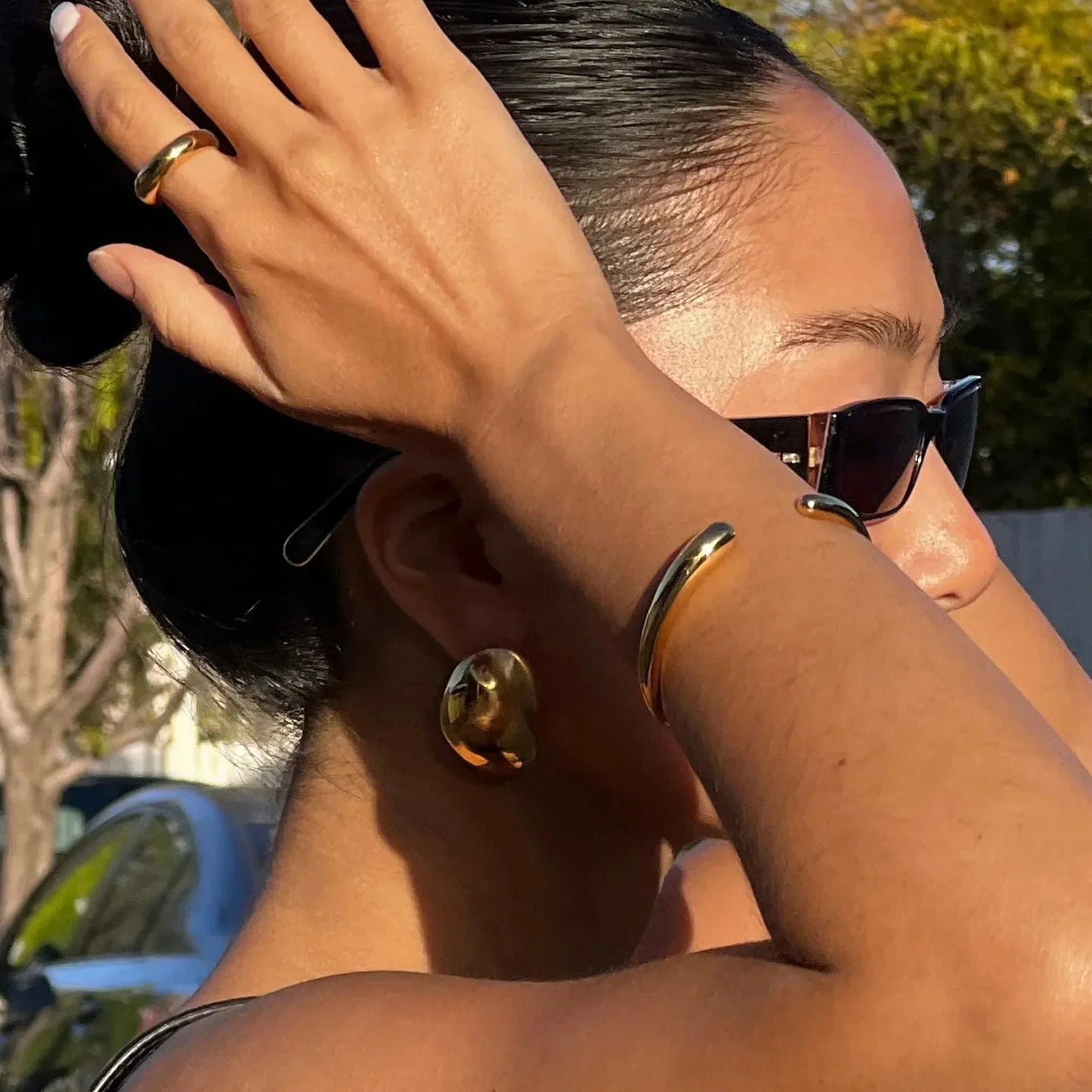 [Echo Fine]Carrie Chunky Bean Gold Earrings