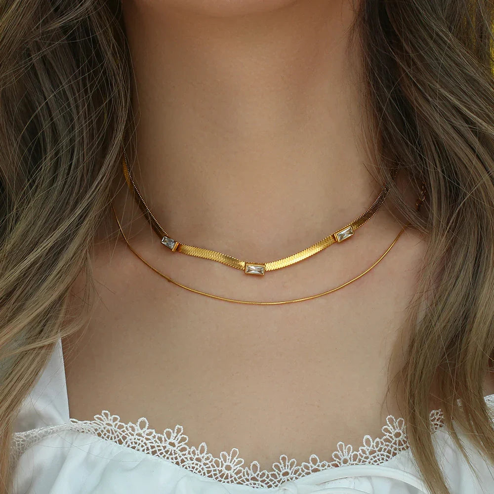 [Echo Fine]Eve Herringbone Gold Necklace