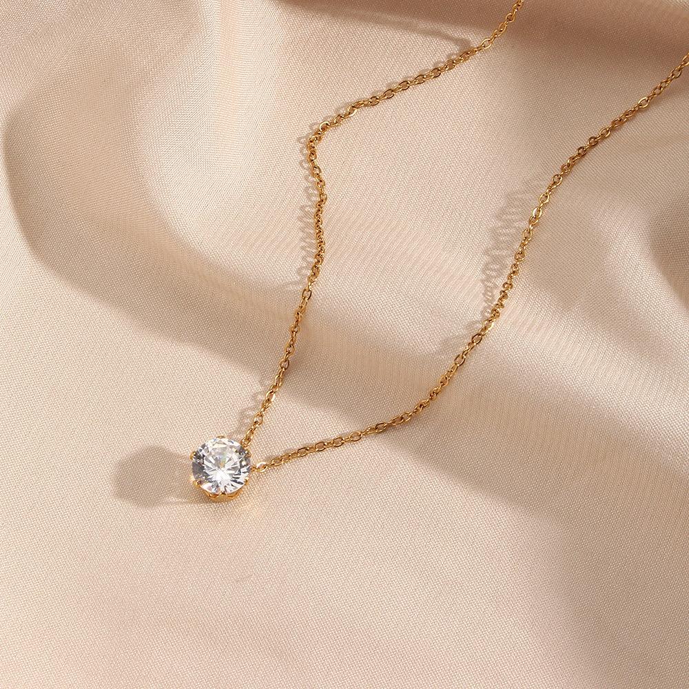 [Echo Fine]Kyla Solitaire Gold Necklace