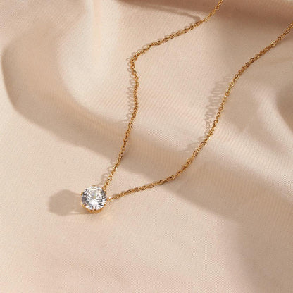 [Echo Fine]Kyla Solitaire Gold Necklace