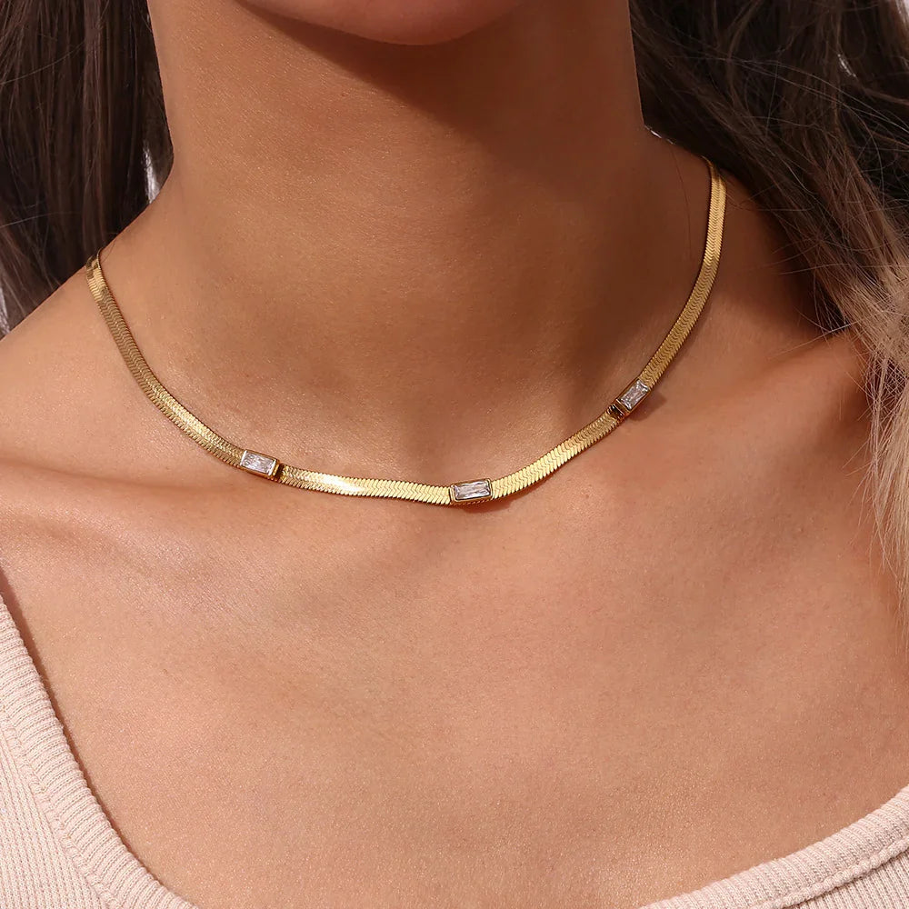 [Echo Fine]Eve Herringbone Gold Necklace