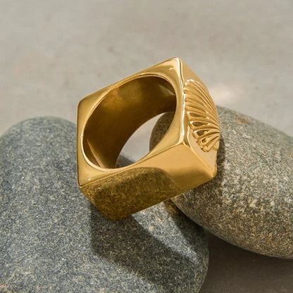 [Echo Fine]Carlotta Geometric Shell Ring