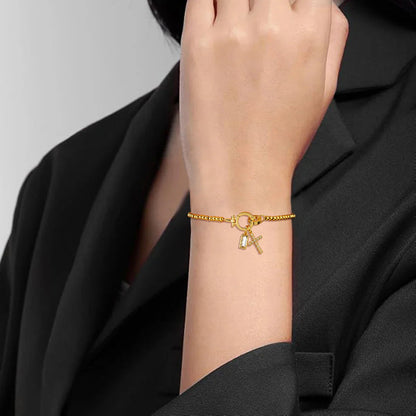 [Echo Fine]Amalia Birthstone Cross Bracelet