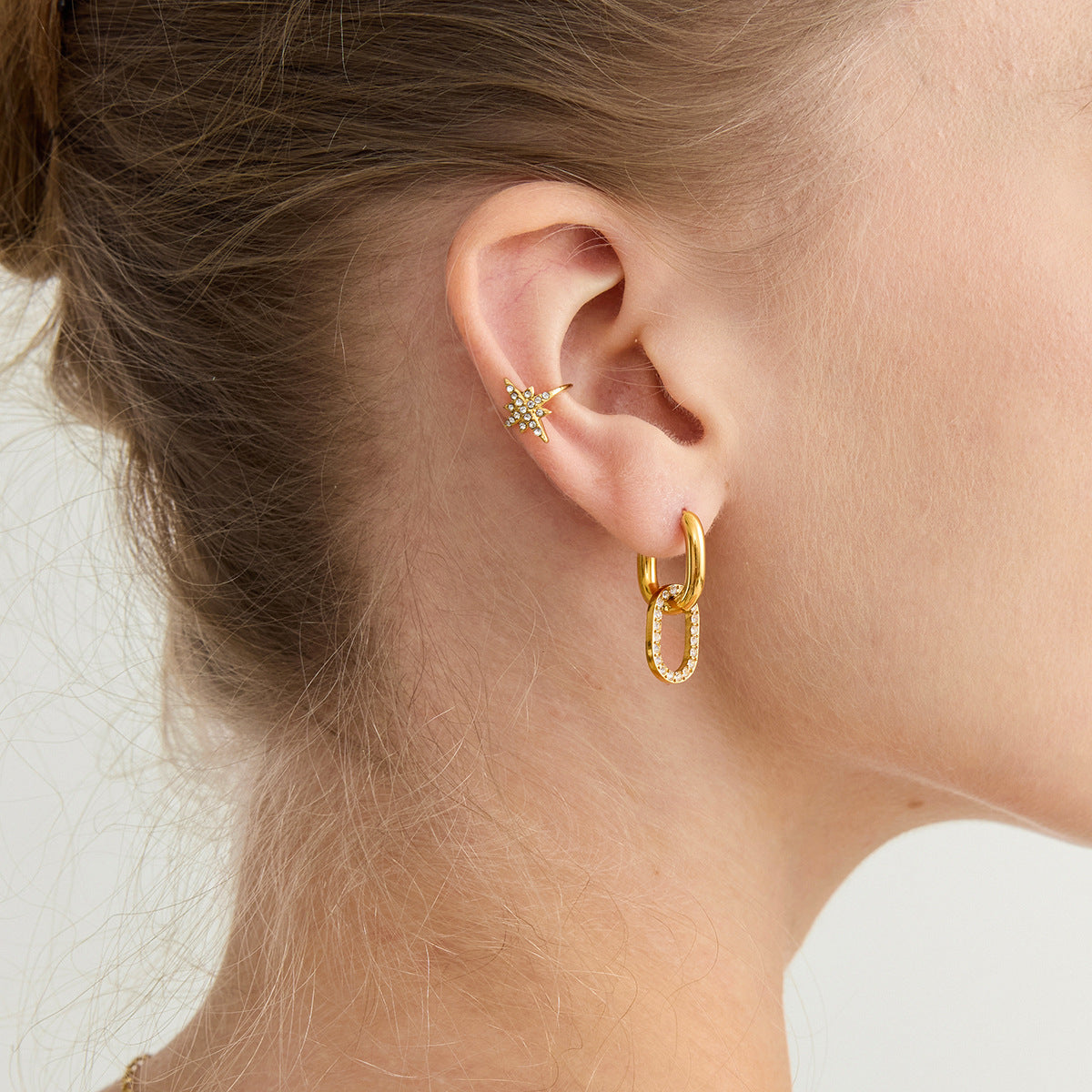 [Echo Fine]Aina Double Hoop Diamond Earrings