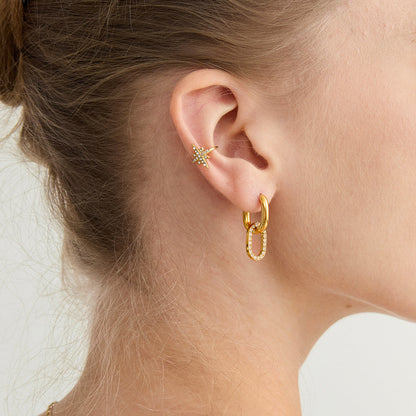 [Echo Fine]Aina Double Hoop Diamond Earrings