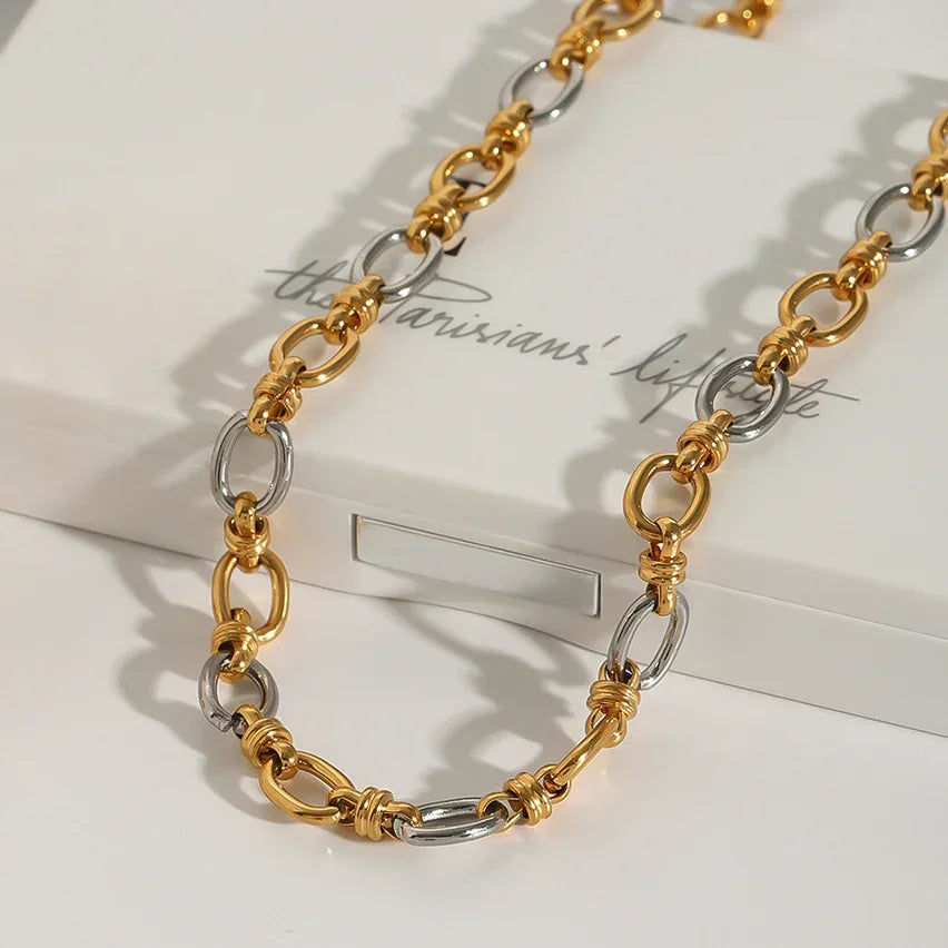 [Echo Fine]Addison Two Tone Gold Necklace