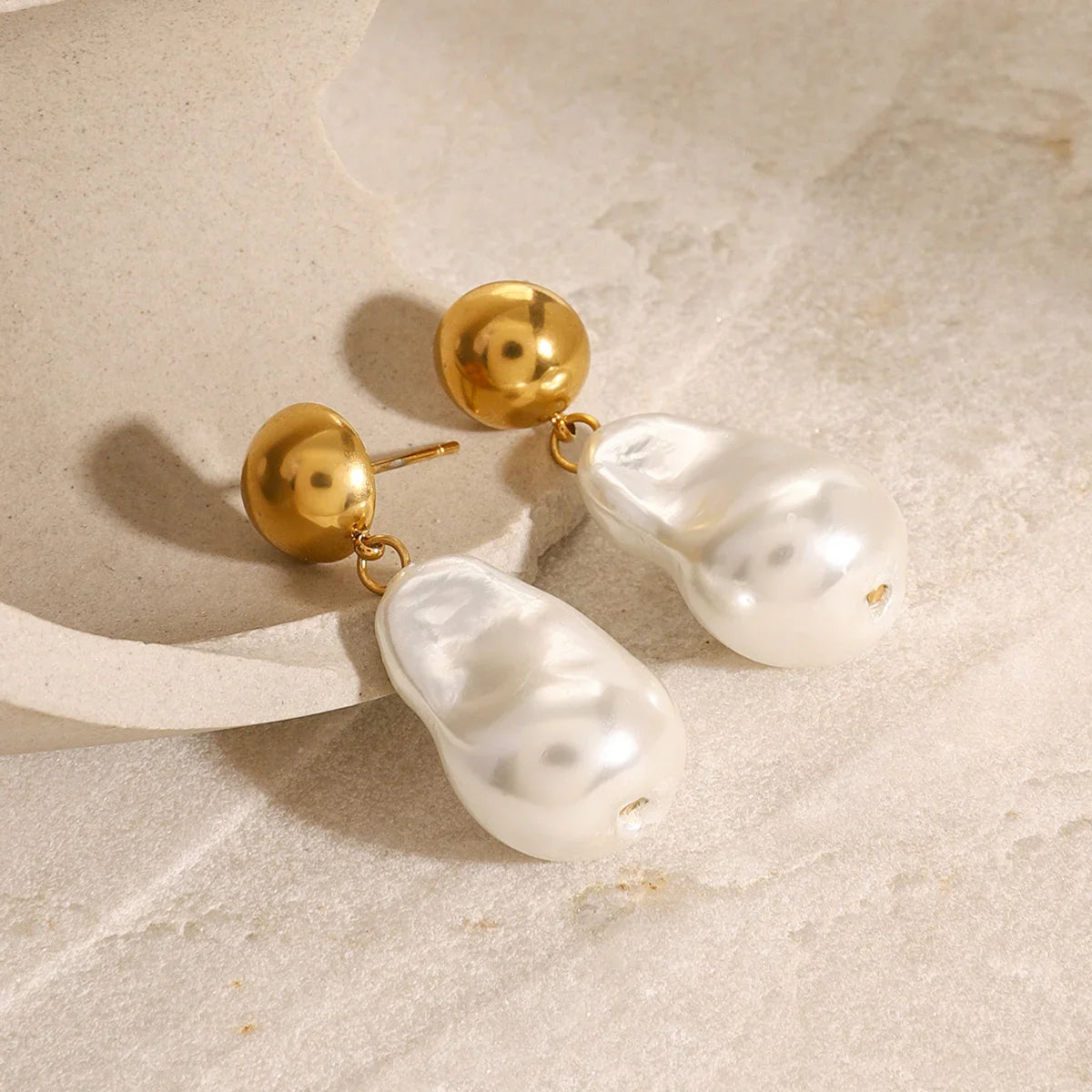 [Echo Fine]Ariana Chunky Pearl Drop Earrings