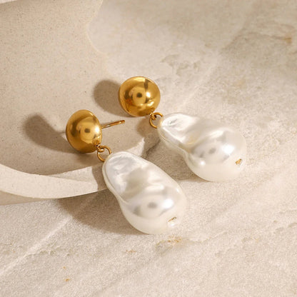 [Echo Fine]Ariana Chunky Pearl Drop Earrings
