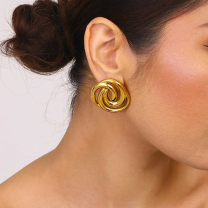 [Echo Fine]Janice Triple Spiral Gold Earrings