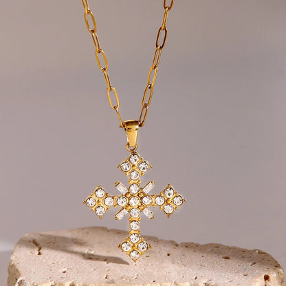 [Echo Fine]Divina Crystal Cross Necklace