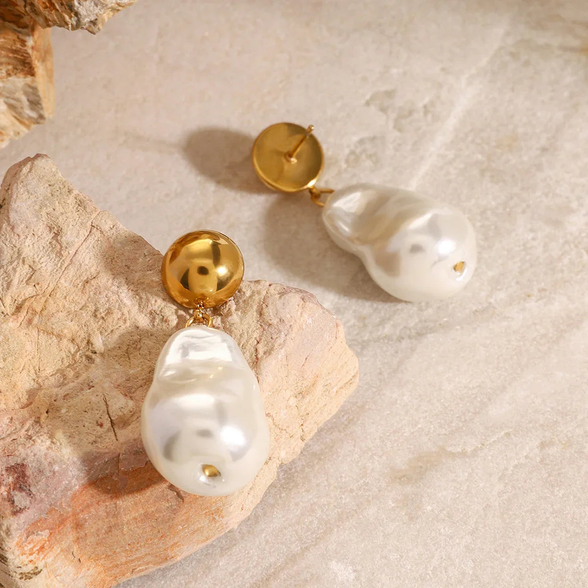 [Echo Fine]Ariana Chunky Pearl Drop Earrings