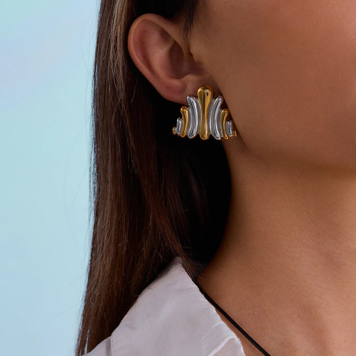 [Echo Fine]Nora Ripple Gold Earrings