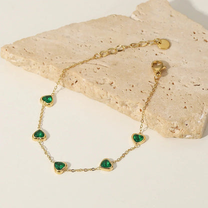[Echo Fine]Francia Green Heart Bracelet
