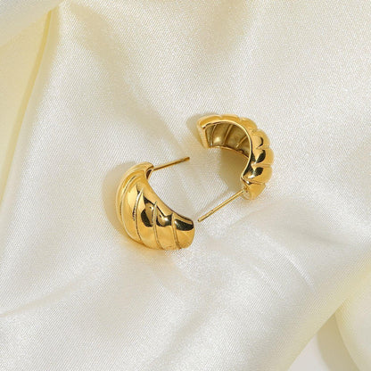 [Echo Fine]Lucina Gold Huggie Earrings