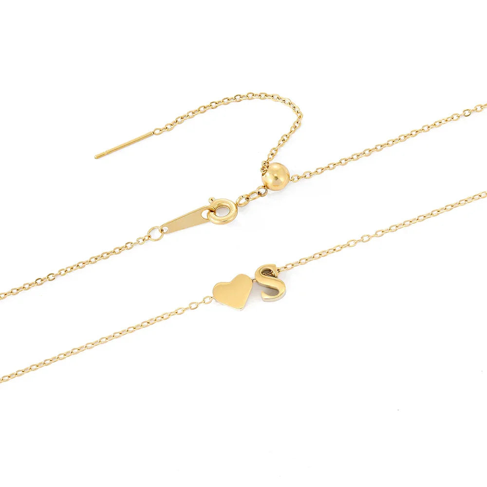 [Echo Fine]Ria Initial Letter Gold Necklace