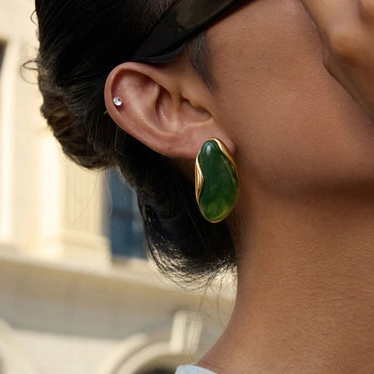 [Echo Fine]Amelise Polished Gemstone Earrings