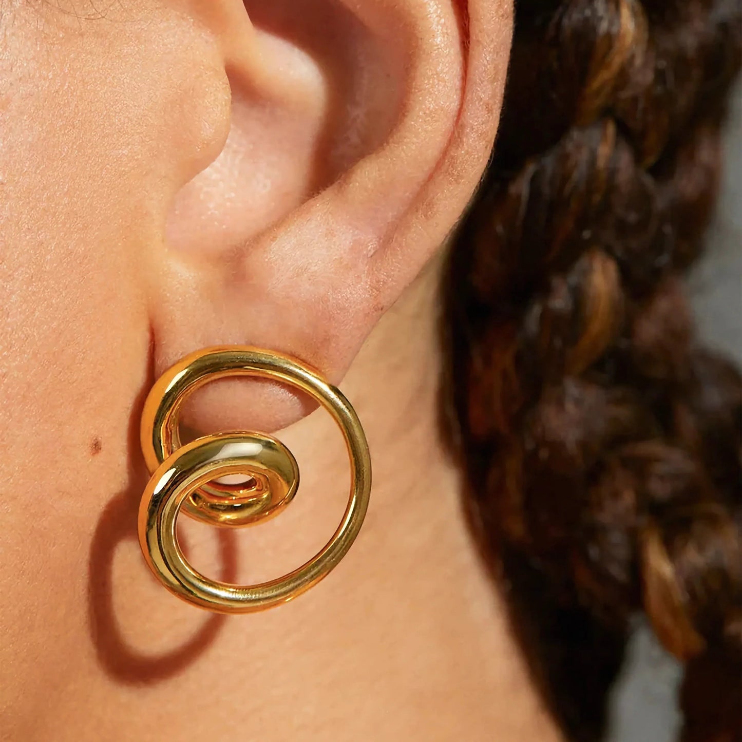 [Echo Fine]Angelique Golden Twist Earrings